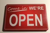 Red Open Closed Sign-Store Signs – Vintage Style Business Sign, Full Color UV Print, Weatherproof Aluminum Composite - 9-x-6 image