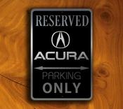 Acura Parking Only Sign - Acura Signs – Brushed Metal Finish, Indoor Outdoor Display, Brand Logo Artwork, Car Lover Gift Idea image
