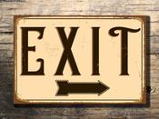 Vintage Style Exit Sign – Retro Business Wall Sign, Full Color UV Protected Print, Durable Aluminum Composite, Punched Holes Easy Mount image