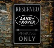 Land Rover Parking Only Sign – Premium Brushed Metal, Indoor Outdoor Ready, Brand Logo Artwork, Perfect Man Cave Decor image
