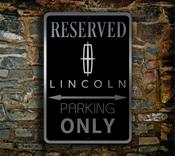 Lincoln Parking Only Sign - Lincoln Signs – Premium Brushed Metal, Indoor Outdoor Display, Brand Logo Artwork, Perfect Man Cave Decor image