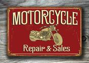 Motorcycle Sign – Unique Gift, Vintage Metal Sign, UV Protected Print, Durable Aluminum Composite, Indoor Outdoor Use, Easy Mount Pre-Drilled Holes image