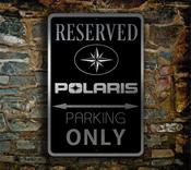 Polaris Parking Only Sign - Polaris Signs – Premium Brushed Metal, Indoor Outdoor Ready, Official Logo Design, Great Gift for Garage Owners image