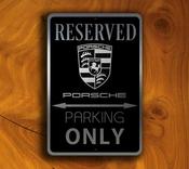 Porsche Sign – Porsche Parking Only Signs, Premium Brushed Metal, Indoor Outdoor Use, Garage Decor, Man Cave Gift image
