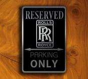 Rolls Royce Reserved Parking Sign – Premium Brushed Metal, Indoor Outdoor Display, Automotive Logo Decor, Car Lover Gift Idea image