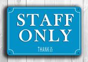 STAFF ONLY SIGN – Vintage Commercial Wall Sign, Full Color UV Protected Print, Weatherproof Aluminum Composite, Pre-Punched Holes for Mounting image