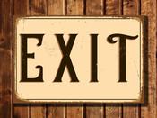Vintage style Exit Sign – Vintage Commercial Wall Sign, UV Protected Fade Resistant Print, Durable Aluminum Composite, Easy Install Punched Holes image