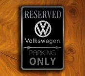 Volkswagen Parking Only Sign - Volkswagen Signs – Premium Brushed Metal, Indoor Outdoor Ready, Brand Logo Artwork, Perfect Man Cave Decor image