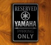 Yamaha Reserved Parking Sign – Premium Brushed Metal, Indoor Outdoor Display, Official Logo Design, Perfect Man Cave Decor image