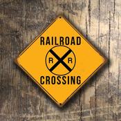 Railroad Sign - Yellow Railroad Xing Signs – Yellow Xing Wall Plaque, UV Protected Color Print, Durable Aluminum Composite image