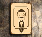 Men's Restroom Sign – Rustic Vintage Business Sign, UV Protected Fade Resistant Print, Weatherproof Aluminum Composite, Punched Holes Easy Mount image