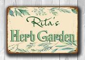 Personalized Herb Garden Sign - Garden Signs – Vintage Style Garden Sign, Full Color UV Protected Print, Durable Weatherproof Aluminum Composite image