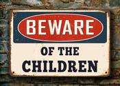 Beware of the Children Sign – Custom Text Colors and Fonts, Full Color UV Print, Weatherproof Aluminum Composite Metal Finish, Indoor Outdoor Rated - 20-x-14-inches image