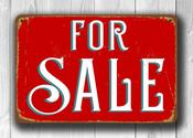 For Sale Sign - Sale Signs – Vintage Style Business Sign, UV Protected Full Color Print, Aluminum Composite, Easy Install Punched Holes image