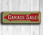 Garage Sale Sign - Garage Sale – Vintage Aluminum Composite Wall Art, UV Protected Color Print, Indoor Outdoor Use, Easy Mount Pre-Drilled Holes image