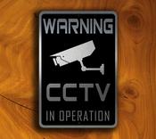 CCTV Surveillance Sign – Rustic Vintage Business Sign, Full Color UV Protected Print, Aluminum Composite, Pre-Punched Holes for Mounting - 15-x-10-inches image
