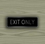 Exit Only Sign – Vintage Style Business Sign, UV Protected Fade Resistant Print, Weatherproof Aluminum Composite, Holes Punched for Easy Installation - 12-x-4-inches image