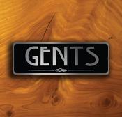 Gents Restroom Sign – Vintage Style Business Sign, UV Protected Full Color Print, Weatherproof Aluminum Composite - 18-x-6-inches image