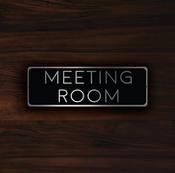 Meeting Room Sign – Classic Vintage Wall Sign, UV Protected Full Color Print, Aluminum Composite, Pre-Punched Holes for Mounting - 12-x-4-inches image