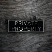 Private Property Sign – Rustic Vintage Business Sign, Full Color UV Print, Weatherproof Aluminum Composite, Easy Install Punched Holes - 18-x-6-inches image