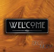 Welcome Sign – Vintage Decorative Wall Plaque, Full Color UV Protected Print, Weather Ready Aluminum Composite, Pre-Drilled Holes for Easy Mounting - 12-x-4-inches image