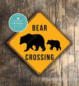 Bear Crossing Sign – Bear Xing,  Decorative Wall Plaque, UV Protected Color Print, Durable Aluminum Composite, Indoor Outdoor Use image