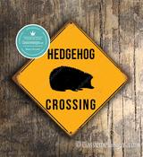 Hedgehog Crossing Sign – Yellow Xing Signs, UV Protected Print, Weatherproof Aluminum Composite, Indoor Outdoor Use, Pre-Drilled Holes for Easy Mounting image