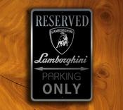 Lamborghini Parking Only Sign - Lamborghini Signs – Premium Brushed Metal, Indoor Outdoor Ready, Official Logo Design, Great Gift for Garage Owners image