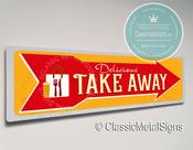 Take Away Directional Sign – Vintage Style, Full Color UV Protected Print, All-Weather Aluminum Composite, Pre-Drilled Mounting Holes image
