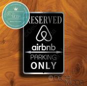 Airbnb Parking Only Sign – Brushed Metal Finish, Indoor Outdoor Display, Car Park Signs for Airbnb image