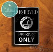 Plymouth Parking Only Sign – Brushed Metal Finish, Indoor Outdoor Display, Official Logo Design, Great Gift for Garage Owners