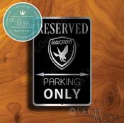 Rossion Parking Only Sign – Premium Brushed Metal, Indoor Outdoor Display, Automotive Logo Decor, Car Lover Gift Idea image