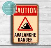 Avalanche Danger Sign - Ski Signs – Vintage Ski Resort Wall Sign, UV Protected Full Color Print, All-Weather Aluminum Composite, Indoor Outdoor Use image