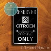 Citroen Parking Only Sign – Premium Brushed Metal, Indoor Outdoor Ready, Official Logo Design, Unique Garage Wall Decor image