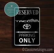 Tacoma Parking Only Sign – Brushed Metal Finish, Indoor Outdoor Ready, Automotive Logo Decor image