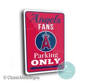 Angels Parking Only Sign - Anaheim Baseball Fan Plaque, Halos Logo Wall Decor, Vibrant Red Graphics, Unique Outdoor Garage Accessory image