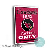 Arizona Cardinals Parking Only Sign - NFL Team Fan Gift, Desert Bird Wall Decor, Vibrant Red Garage Plaque, Durable Outdoor Metal Signage