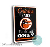 Orioles Parking Only Sign - Baltimore Birdland Souvenir, Classic Indoor Outdoor Decor, High Quality Aluminum Plate, Bird Logo Wall Hanging image