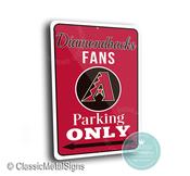 Diamondbacks Parking Only Sign - Arizona Baseball Fan Art, Sedona Red Logo Plaque, Desert Home Decor, Durable Interior Exterior Signage image
