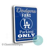 Dodgers Parking Only Sign - LA Baseball Fan Gift, Blue Heaven Wall Decor, Durable Aluminum Signage, Iconic California Sports Plaque image