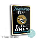 Jacksonville Jaguars Parking Only Sign - NFL Team Pride Art, Florida Football Decor, Vibrant Teal Plaque, Durable Outdoor Metal Signage image