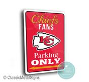 Kansas City Chiefs Parking Only Sign - NFL Team Fan Gift, Red Kingdom Wall Art, Durable Aluminum Signage, Professional Missouri Sports Plaque image