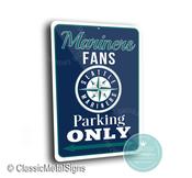 Mariners Parking Only Sign - Seattle Baseball Souvenir Art, Pacific Northwest Decor, Durable Aluminum Signage, Nautical Theme Fan Cave Gift image