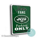 New York Jets Parking Only Sign - NFL Team Fan Gift, Gang Green Style Art, Durable Metal Wall Decor, High Contrast Gotham Sports Plaque image