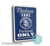 Padres Parking Only Sign - San Diego Baseball Fan Art, Brown &amp; Gold Style Decor, Durable Weatherproof Signage, Unique Southern California Gift image