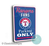 Rangers Parking Only Sign - Texas Baseball Pride Decor, Arlington Stadium Style Art, Weatherproof Outdoor Plaque, Great Longevity Gift image