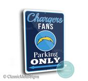 Los Angeles Chargers Parking Only Sign - NFL Team Fan Gift, Bolt Up Style Decor, Durable Outdoor Plaque, Vibrant California Sports Art image