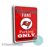 Tampa Bay Buccaneers Parking Only Sign - NFL Team Pride Art, Pirate Flag Wall Decor, Durable Aluminum Signage, Florida Football Gift image