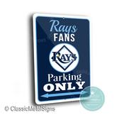 Rays Parking Only Sign - Tampa Bay Baseball Fan Art, Unique Holiday Gift, Vibrant UV Protected Print, Coastal Home Garage Decoration image