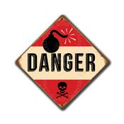 Danger Sign – Warning Wall Plaque, UV Protected Color Print, Weather Ready Aluminum Composite, Easy Mount Pre-Drilled Holes image